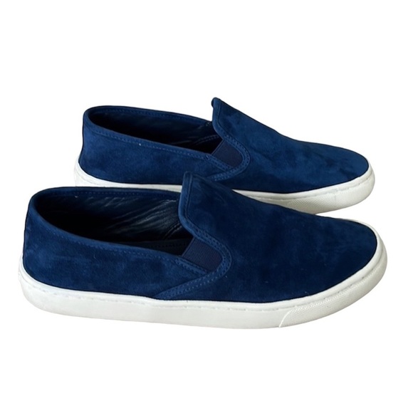 Tory Burch Shoes - TORY Burch Max Sneaker Slip-On Suede Leather Navy Blue Size 8